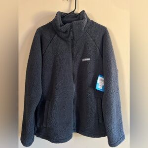 NWT Columbia Sherpa Fleece Zip Up Jacket Black
